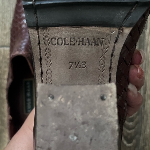 COLE HAAN leather woven brown loafers - Picture 16 of 16